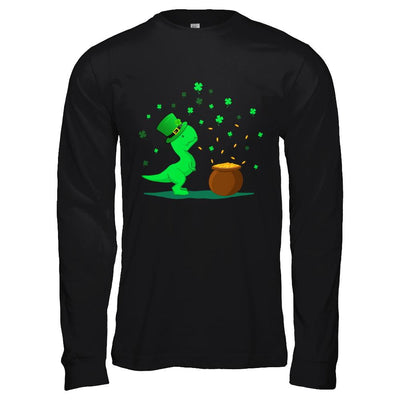 Lucky Dinosaur T-Rex St Patrick's Day Gift-T-Shirt & Hoodie-Long Sleeve T-Shirt-Black