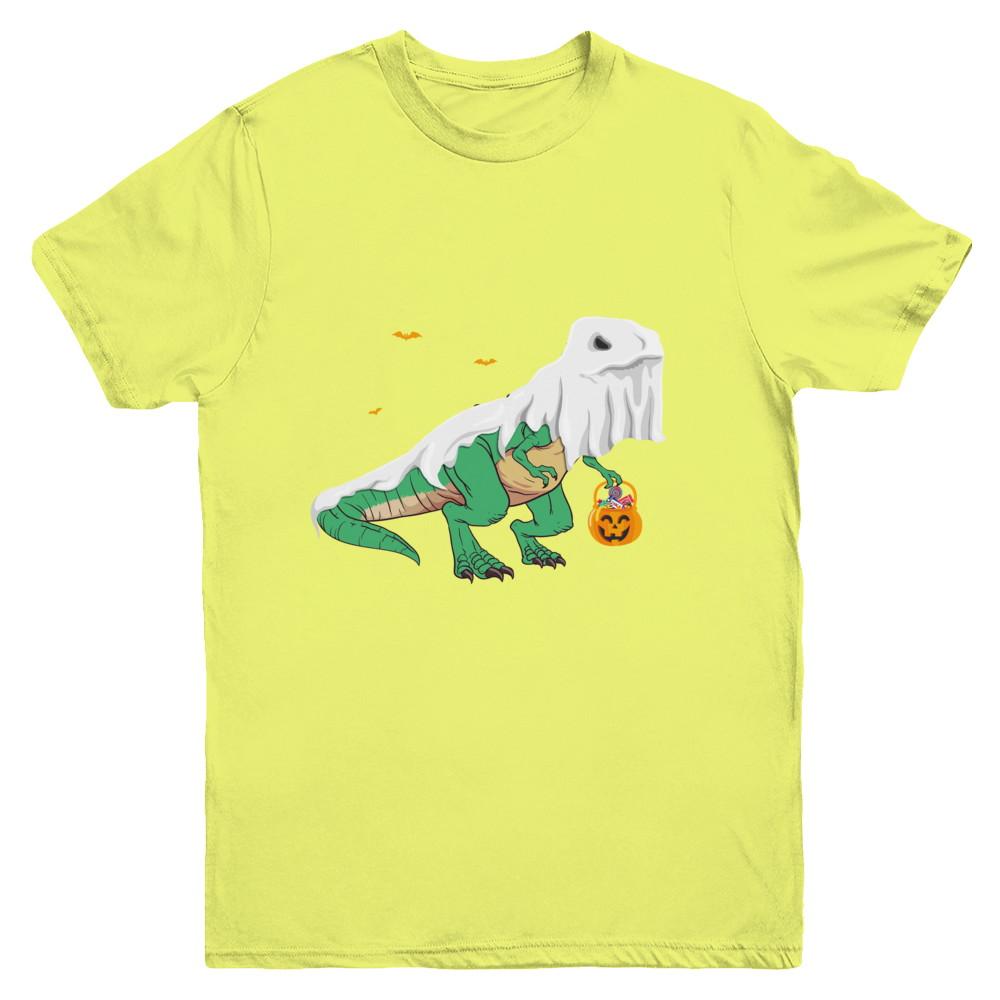 Halloween T Rex Dinosaur Ghost Trick Or Treat Youth-Youth Shirt-Youth T-Shirt-Daisy