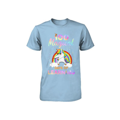 100 Magical Days of Learning Flossing Unicorn Youth-Youth Shirt-Toddler T-Shirt-Light Blue