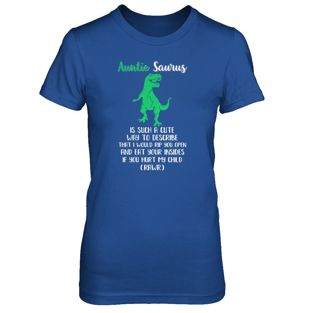 Auntie Saurus Is Such A Cute Way To Describe Auntie Gift-T-Shirt & Tank Top-Women's T-Shirt-Royal