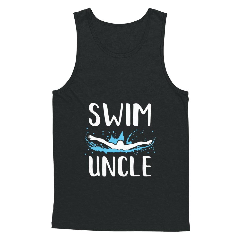 Swim Uncle Funny Swimming Birthday Gift-T-Shirt & Hoodie-Unisex Tank-Black