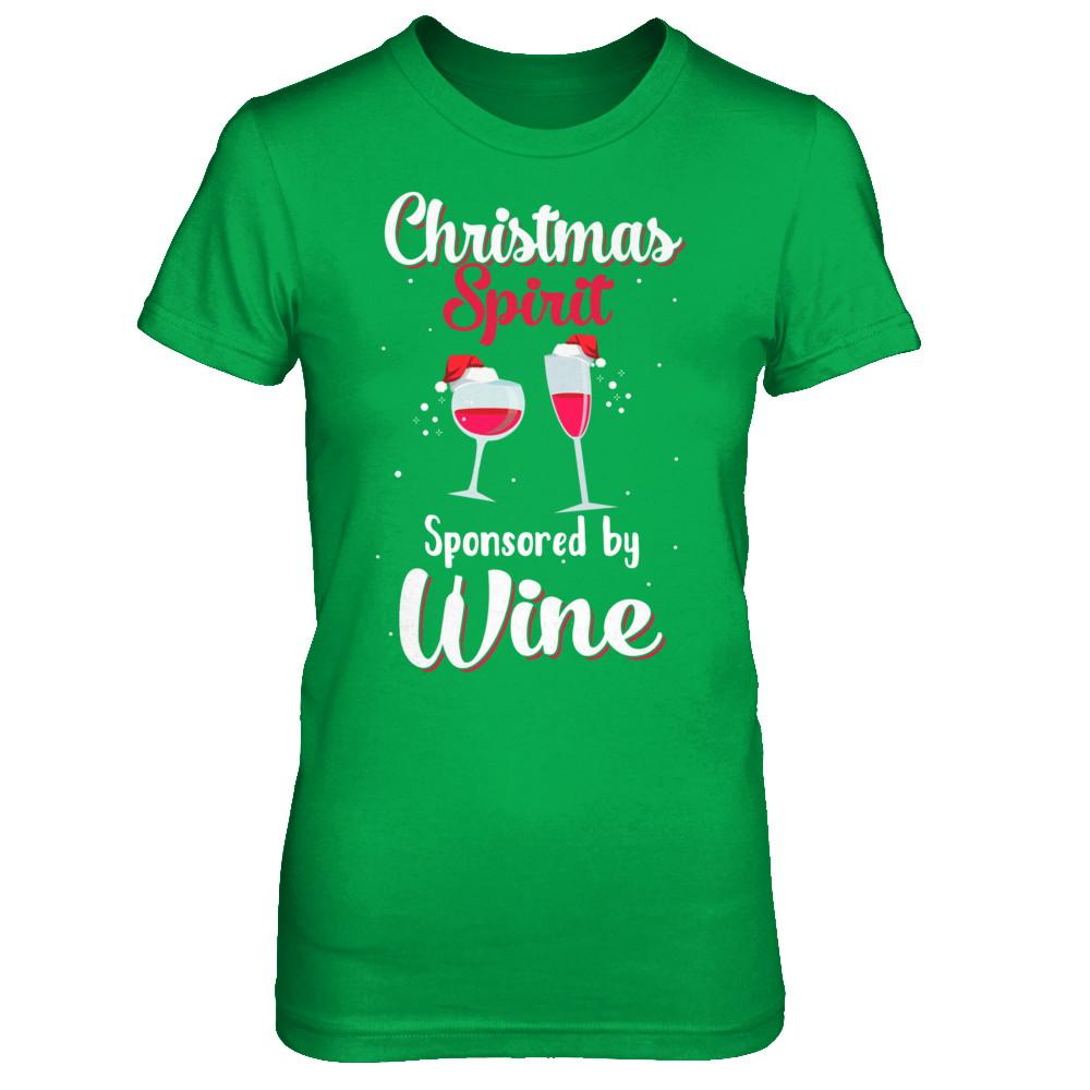 Holiday Party Christmas Spirit Sponsored By Wine-T-Shirt & Sweatshirt-Women's T-Shirt-Irish Green