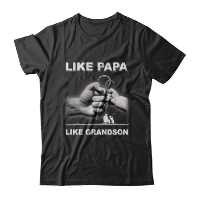 Like Papa Like Grandson Fishing Fish Fathers Day-T-Shirt & Hoodie-Classic T-Shirt-Black