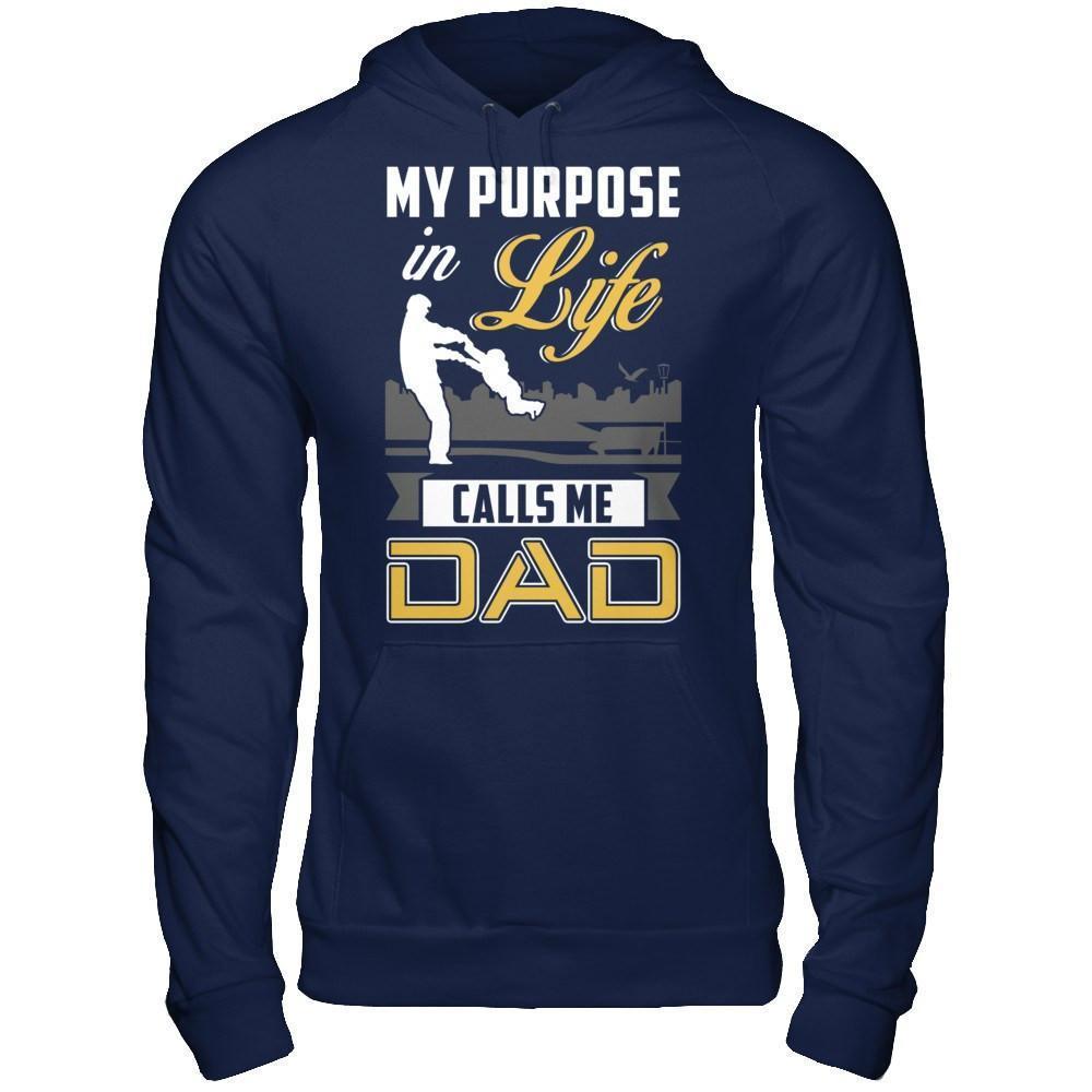 My Purpose In Life Calls Me Dad-T-Shirt & Hoodie-Pullover Hoodie-Navy