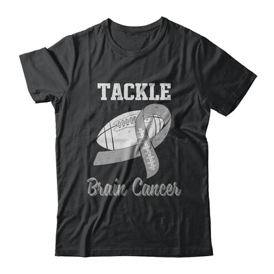 Football Survivor Tackle Gray Brain Cancer Awareness-T-Shirt & Hoodie-Classic T-Shirt-Black