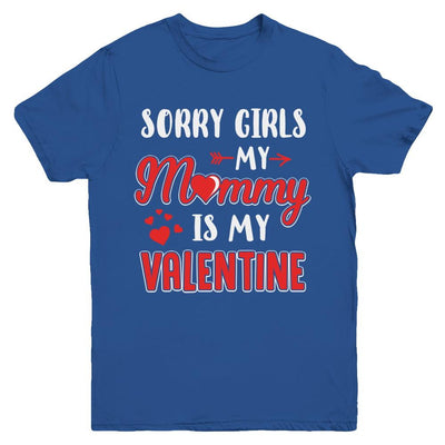 Funny Valentines Day Toddler Boy Mommy Is My Valentine Youth-Youth Shirt-Youth T-Shirt-Royal