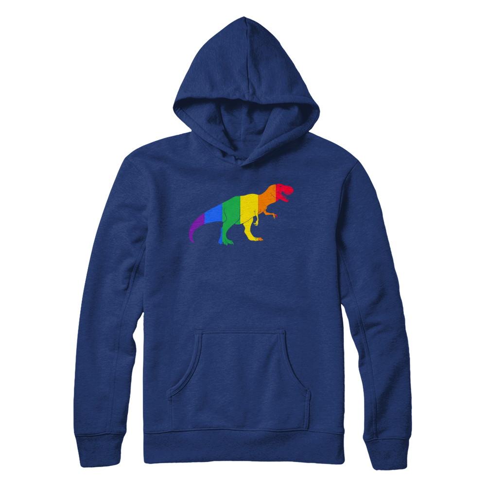 Pride LGBT Dinosaur T REX Gift Rainbow LGBT Gay Lesb-T-Shirt & Hoodie-Pullover Hoodie-Deep Royal