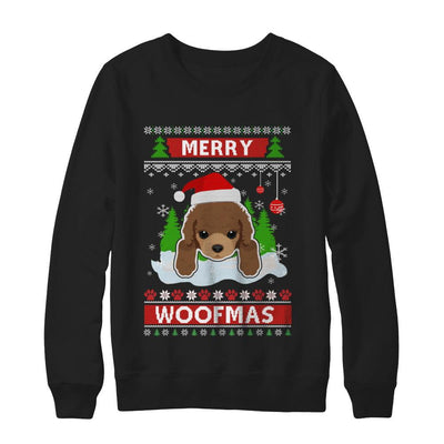 Poodle Merry Woofmas Ugly Christmas Sweater-T-Shirt & Sweatshirt-Crewneck Sweatshirt-Black