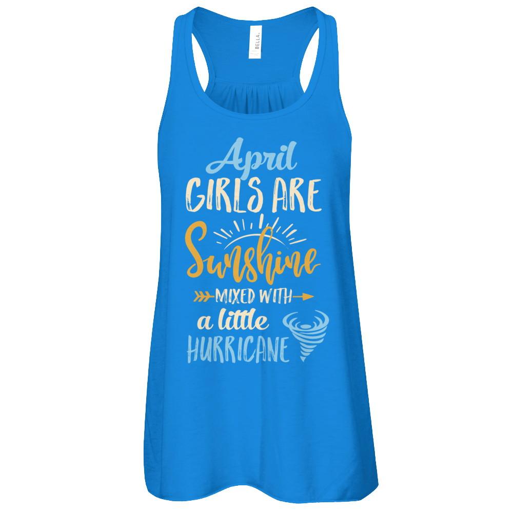 April Girls Birthday Sunshine Mixed Little Hurricane-T-Shirt & Tank Top-Women's Flowy Racerback Tank-True Royal