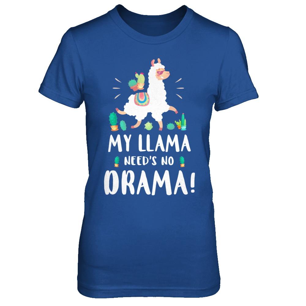 Funny Lama Cactus Llama Need's No Drama-T-Shirt & Hoodie-Women's T-Shirt-Royal