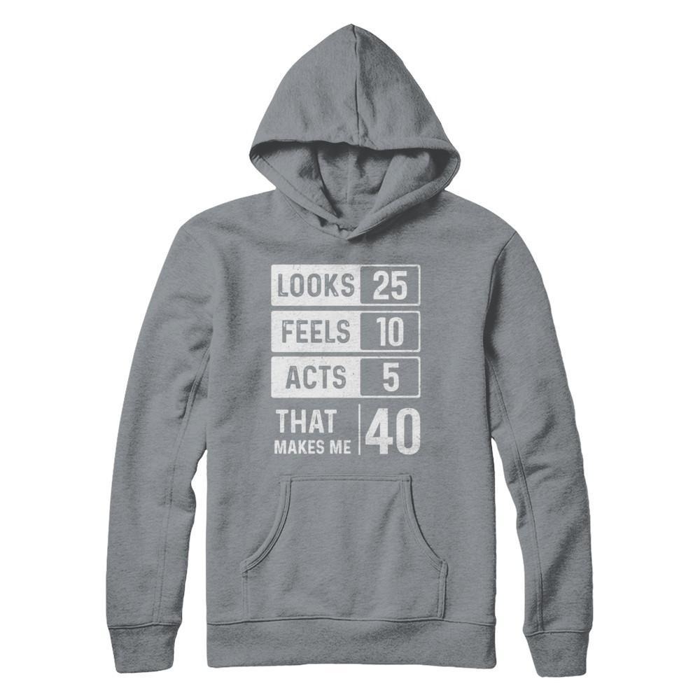 1981 40th Years Old Birthday Looks Feels Acts Make Me 40th-T-Shirt & Hoodie-Pullover Hoodie-Light Steel