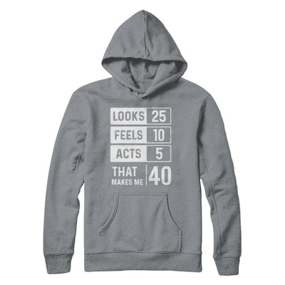 1981 40th Years Old Birthday Looks Feels Acts Make Me 40th-T-Shirt & Hoodie-Pullover Hoodie-Light Steel