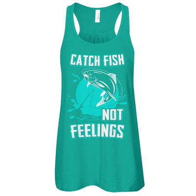 Catch Fish Not Feelings Fishing-T-Shirt & Tank Top-Women's Flowy Racerback Tank-Kelly