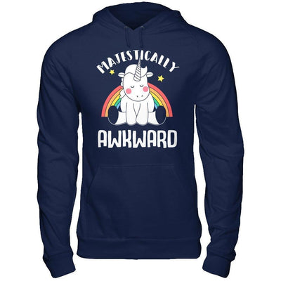Unicorn Majestically Awkward-T-Shirt & Hoodie-Pullover Hoodie-Navy