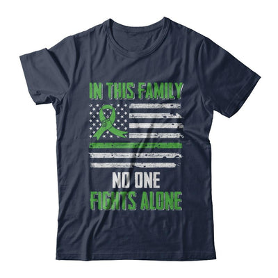 In This Family No One Fights Alone Liver Cancer Green-T-Shirt & Hoodie-Classic T-Shirt-Navy