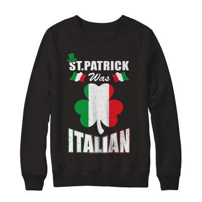 Vintage St Patrick Was Italian-T-Shirt & Hoodie-Crewneck Sweatshirt-Black