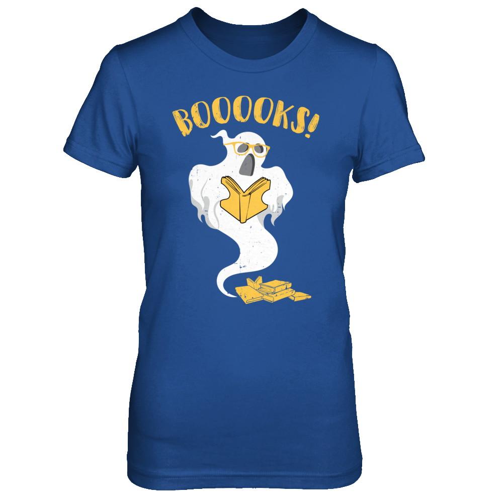 Book Reader Nerd Ghost Reading Books Halloween-T-Shirt & Hoodie-Women's T-Shirt-Royal