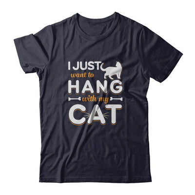 I Just Want To Hang With My Cat-T-Shirt & Tank Top-Premium T-Shirt-Midnight Navy