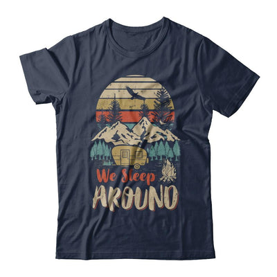 Vintage We Sleep Around Funny Husband Wife Camping-T-Shirt & Hoodie-Classic T-Shirt-Navy