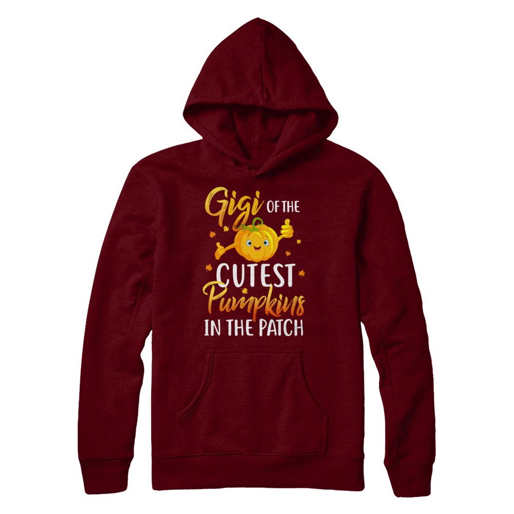 Halloween Gigi Of Cutest Pumpkins In The Patch-T-Shirt & Hoodie-Pullover Hoodie-Maroon