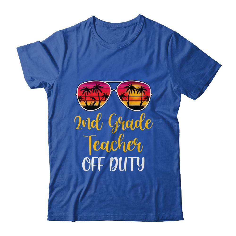 2nd Grade Teacher Off Duty Sunglasses Beach Sunset-T-Shirt & Tank Top-Classic T-Shirt-Royal