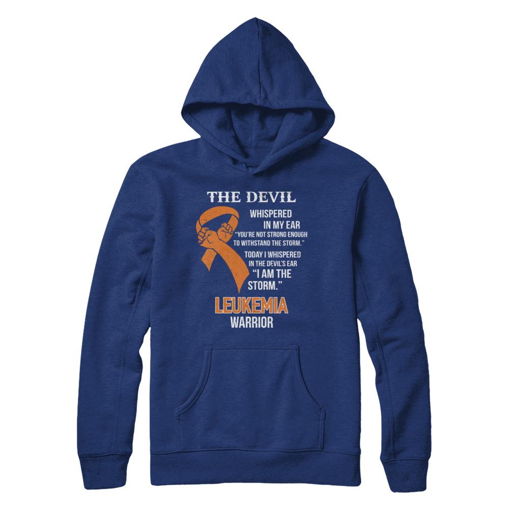 I Am The Storm Support Leukemia Awareness Warrior Gift-T-Shirt & Hoodie-Pullover Hoodie-Deep Royal