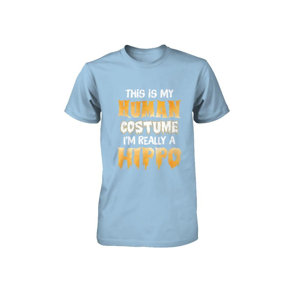 This Is My Human Costume Hippo Halloween Youth-Youth Shirt-Toddler T-Shirt-Light Blue