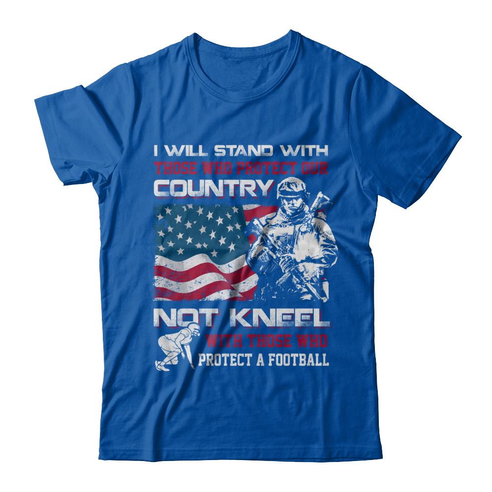 I Stand For The American Flag I Don't Kneel Football-T-Shirt & Hoodie-Premium T-Shirt-Royal