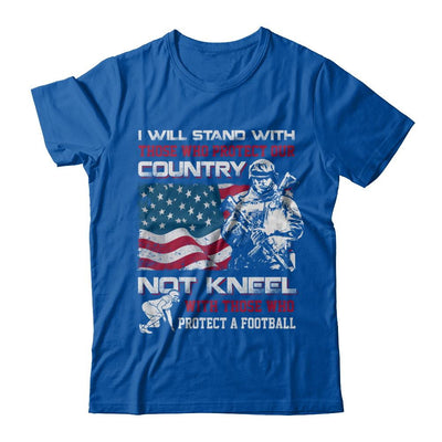 I Stand For The American Flag I Don't Kneel Football-T-Shirt & Hoodie-Premium T-Shirt-Royal