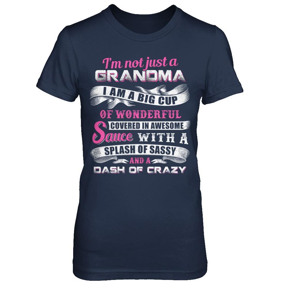 I'm Not Just A Grandma I'm A Big Cup Of Wonderful-T-Shirt & Hoodie-Women's T-Shirt-Navy