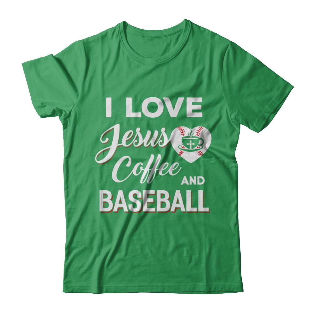 I Love Jesus Coffee & Baseball-T-Shirt & Sweatshirt-Premium T-Shirt-Kelly Green