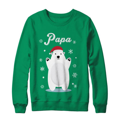 Papa Bear Christmas Santa Pajamas-T-Shirt & Sweatshirt-Crewneck Sweatshirt-Irish Green