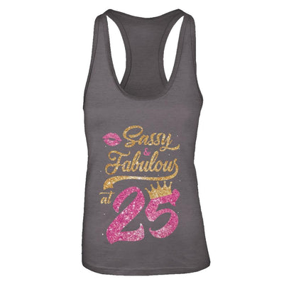 Sassy And Fabulous At 25th 1996 Birthday Gift-T-Shirt & Tank Top-Women's Ideal Racerback Tank-Dark Grey