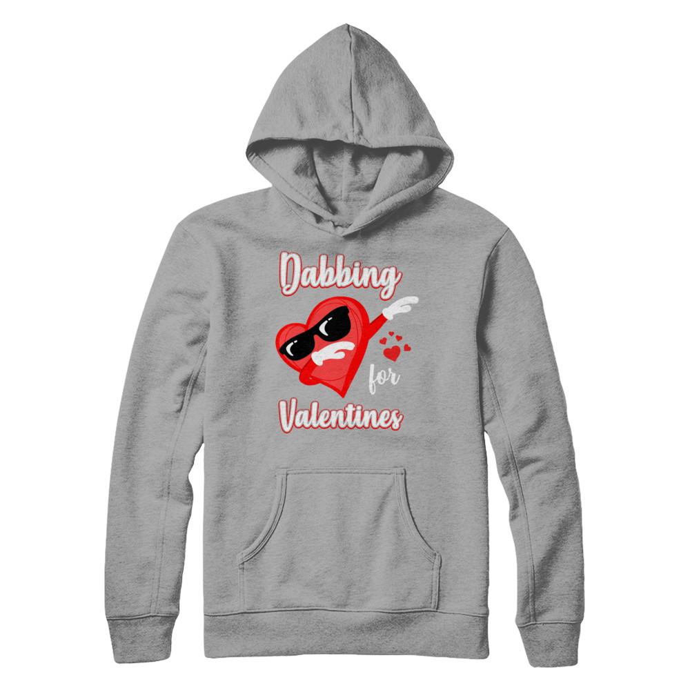 Dabbing For Valentines Day Cute Funny Heart Love-T-Shirt & Hoodie-Pullover Hoodie-Light Steel