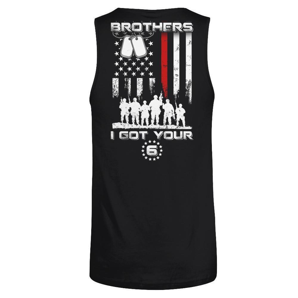 Brothers I Got Your Six Veteran-T-Shirt & Hoodie-Unisex Tank-Black
