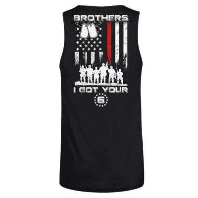 Brothers I Got Your Six Veteran-T-Shirt & Hoodie-Unisex Tank-Black