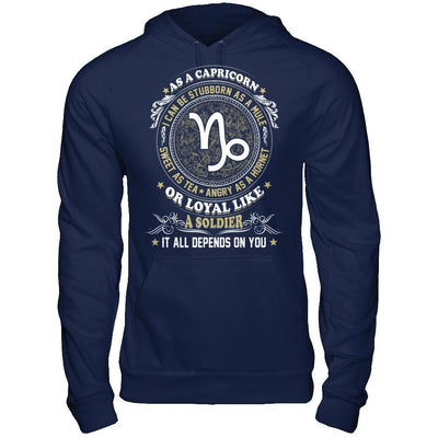 As A Capricorn I Can Be Stubborn As A Mule-T-Shirt & Hoodie-Pullover Hoodie-Navy