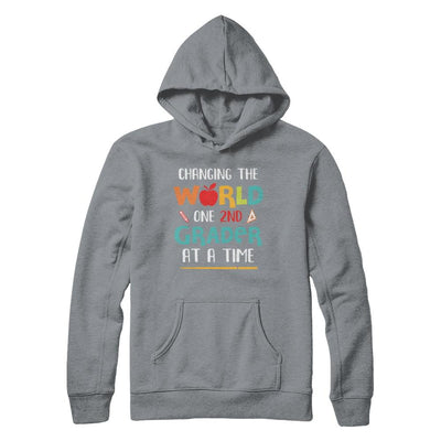 Changing The World One 2nd Grader Back To School Teacher-T-Shirt & Hoodie-Pullover Hoodie-Light Steel