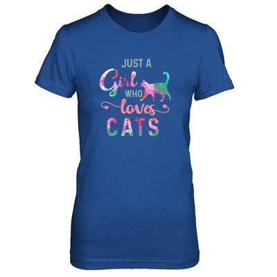 Just A Girl Who Loves Cats Cat Lover-T-Shirt & Tank Top-Women's T-Shirt-Royal