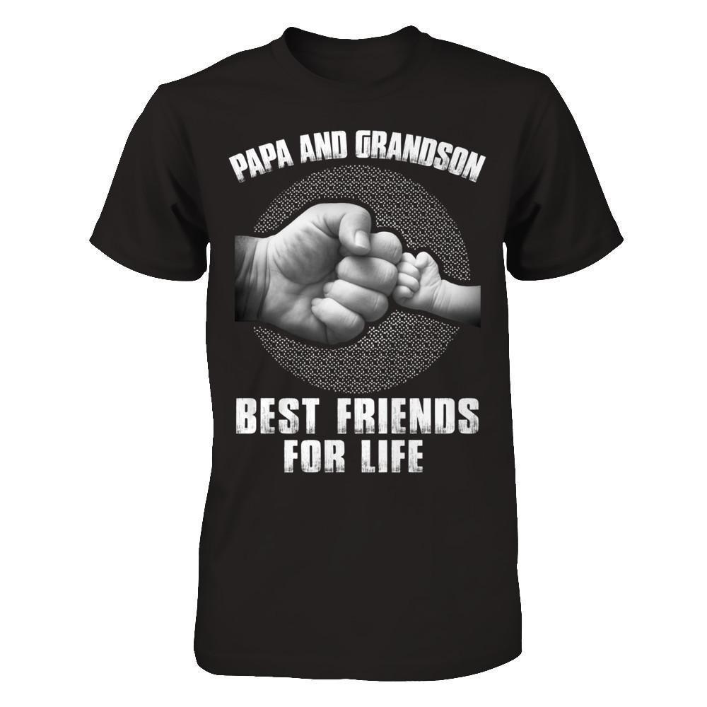 Papa And Grandsons Best Friends For Life-T-Shirt & Hoodie-Classic T-Shirt-Black
