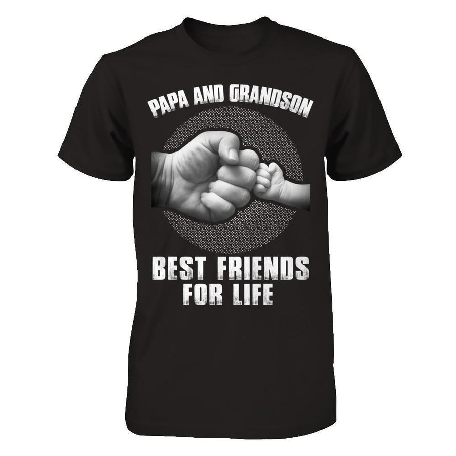 Papa And Grandsons Best Friends For Life-T-Shirt & Hoodie-Classic T-Shirt-Black