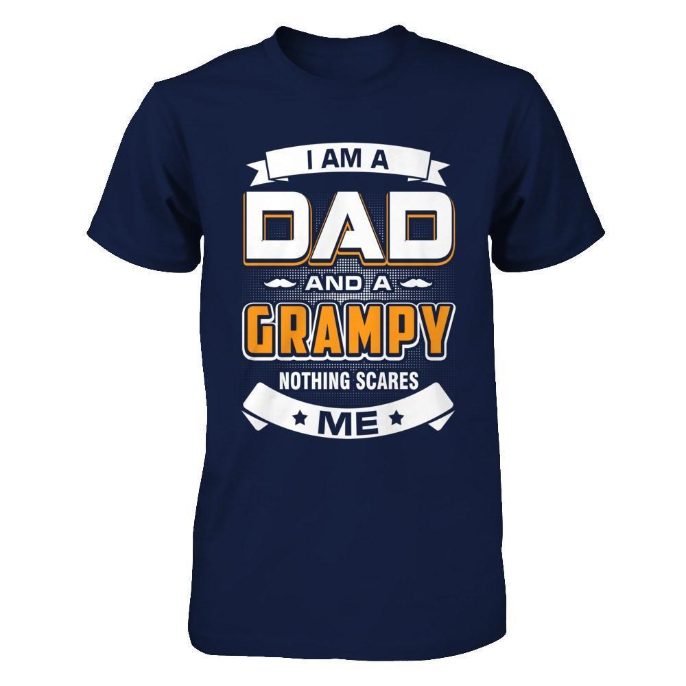 I Am A Dad And A Grampy Nothing Scares Me-T-Shirt & Hoodie-Classic T-Shirt-Navy