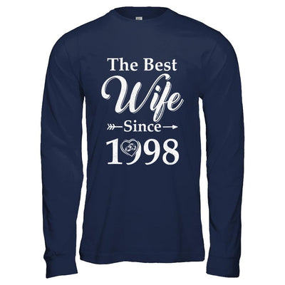 23th Married Together Anniversary Since 1998 Husband Wife-T-Shirt & Hoodie-Long Sleeve T-Shirt-Navy