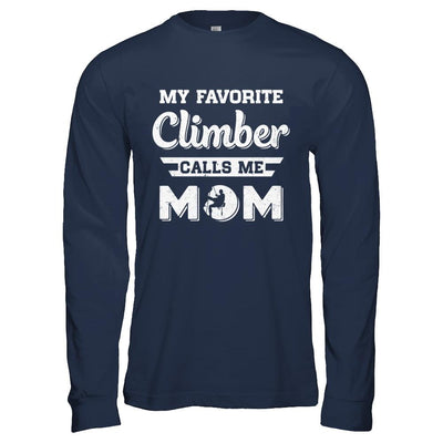 Rock Climbing My Favorite Climber Call Me Mom Son-T-Shirt & Hoodie-Long Sleeve T-Shirt-Navy