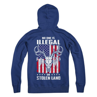 No One Is Illegal On Stolen Land Immigrants-T-Shirt & Hoodie-Pullover Hoodie-Deep Royal