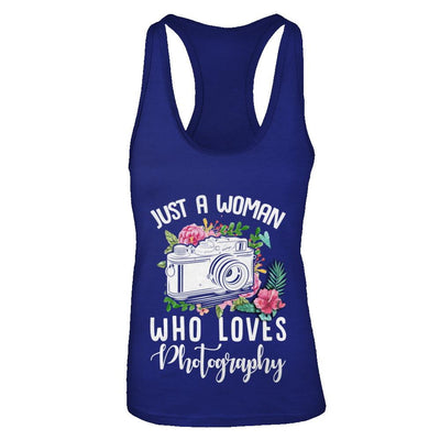 Just A Woman Who Loves Photography Photographer-T-Shirt & Tank Top-Women's Ideal Racerback Tank-Royal