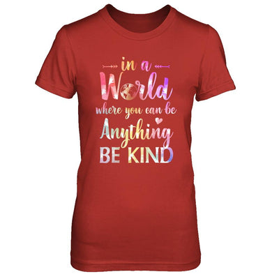 Autism In A World Where You Can Be Anything Be Kind-T-Shirt & Hoodie-Women's T-Shirt-Red