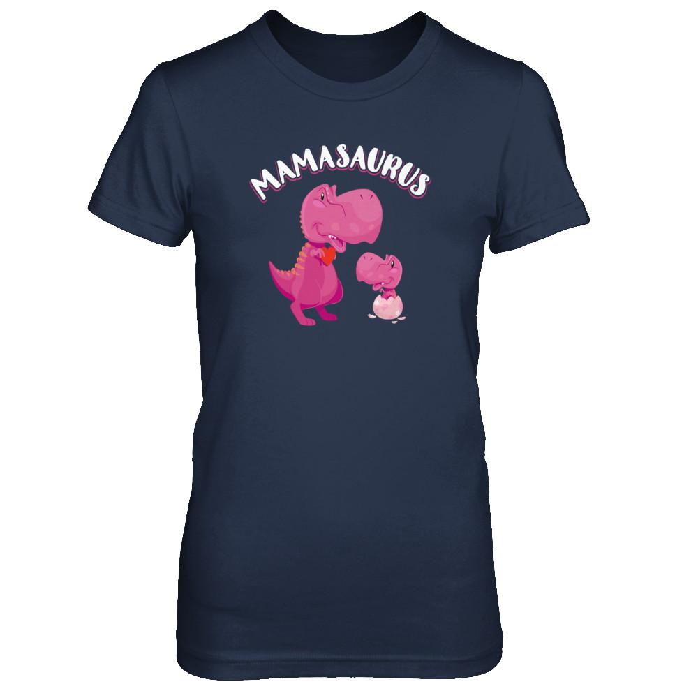 Mama Mamasaurus Rex Cute Dinosaur Mothers Day-T-Shirt & Tank Top-Women's T-Shirt-Navy