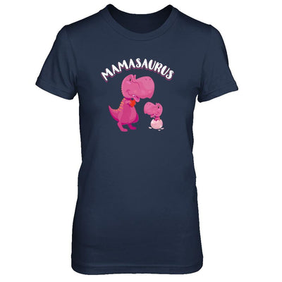 Mama Mamasaurus Rex Cute Dinosaur Mothers Day-T-Shirt & Tank Top-Women's T-Shirt-Navy