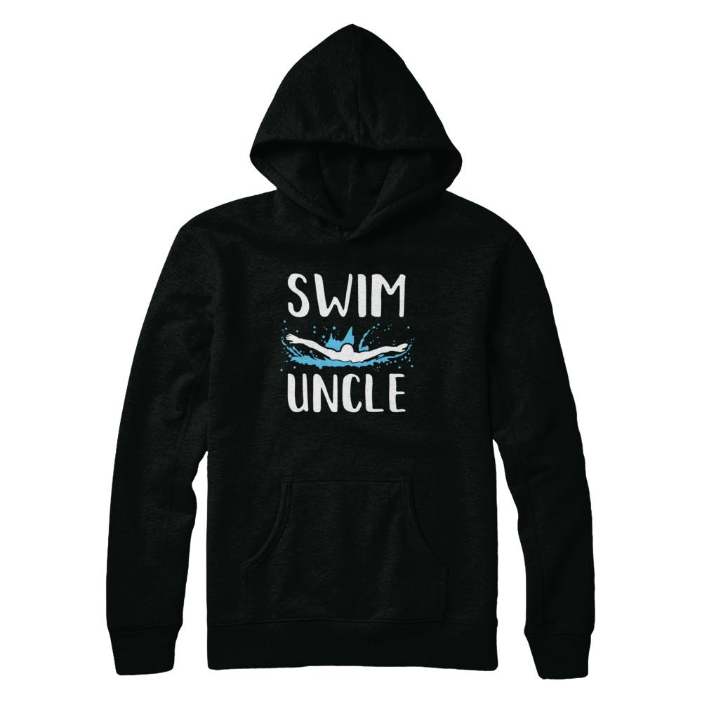 Swim Uncle Funny Swimming Birthday Gift-T-Shirt & Hoodie-Pullover Hoodie-Black